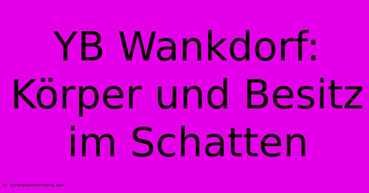 YB Wankdorf: Körper Und Besitz Im Schatten