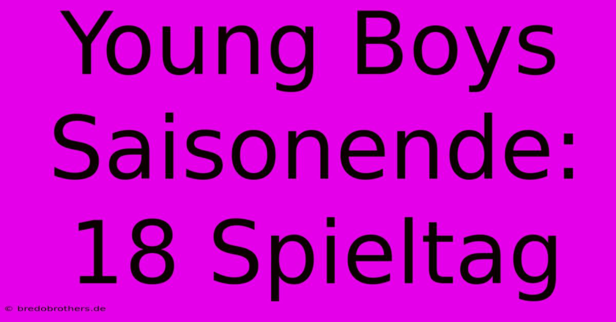 Young Boys Saisonende: 18 Spieltag