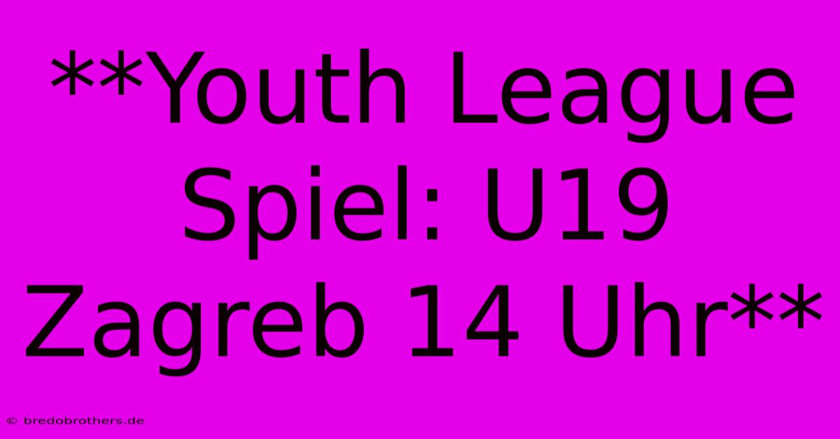 **Youth League Spiel: U19 Zagreb 14 Uhr**