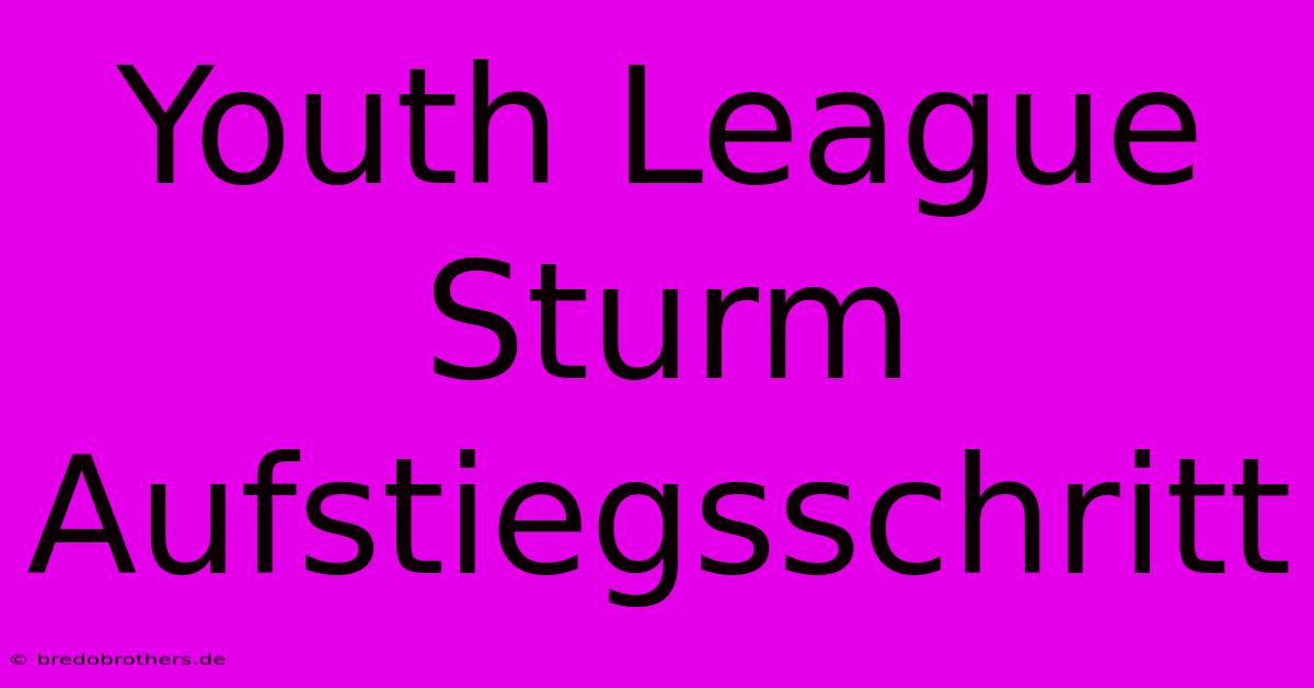 Youth League Sturm Aufstiegsschritt