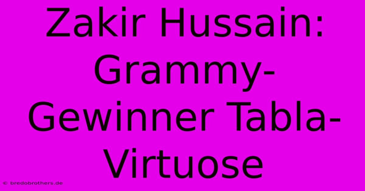 Zakir Hussain: Grammy-Gewinner Tabla-Virtuose