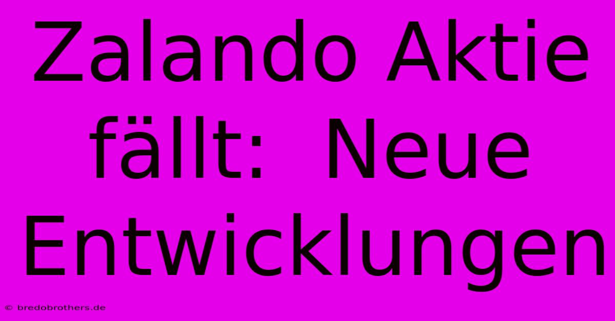 Zalando Aktie Fällt:  Neue Entwicklungen