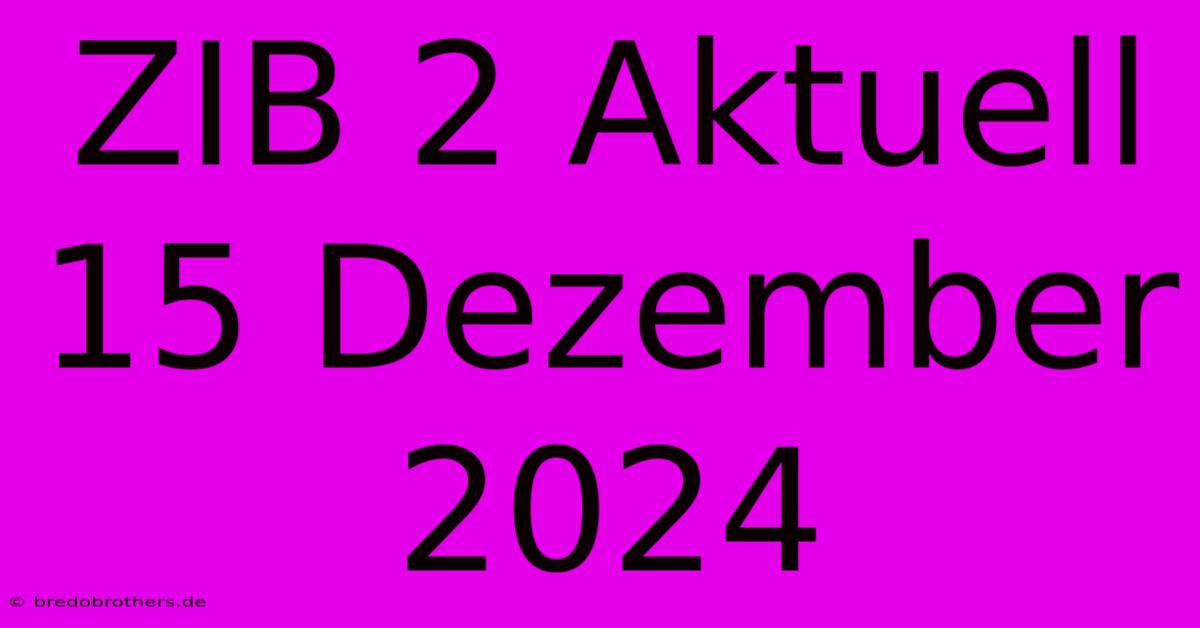 ZIB 2 Aktuell 15 Dezember 2024