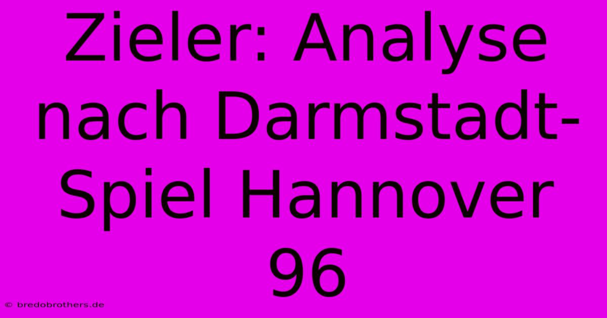 Zieler: Analyse Nach Darmstadt-Spiel Hannover 96