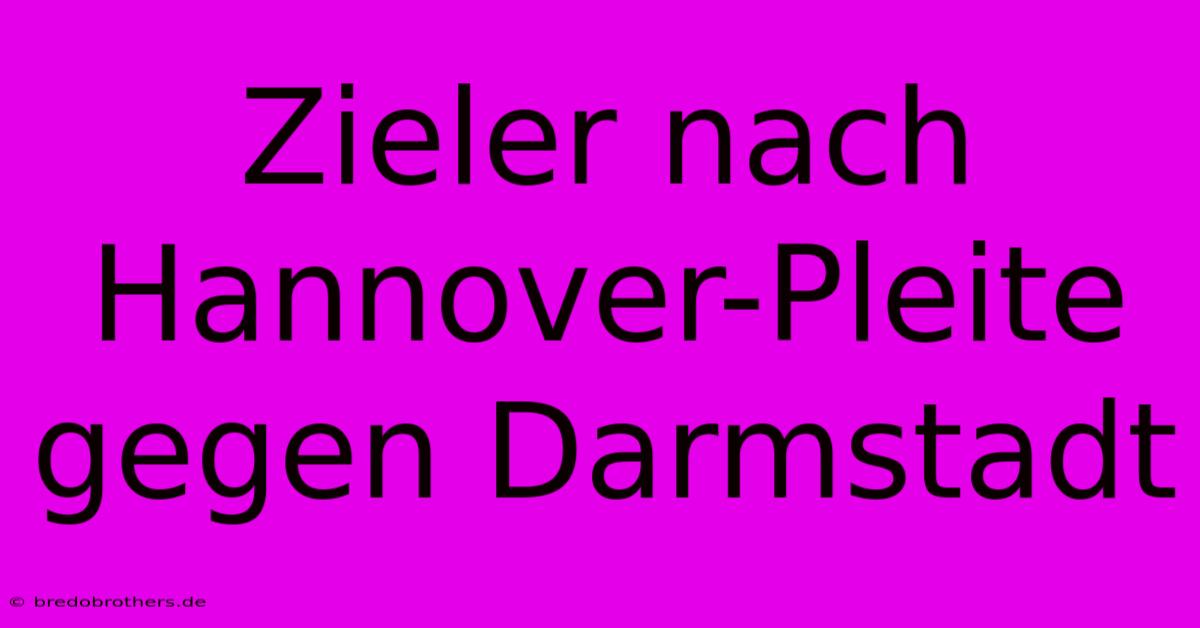 Zieler Nach Hannover-Pleite Gegen Darmstadt