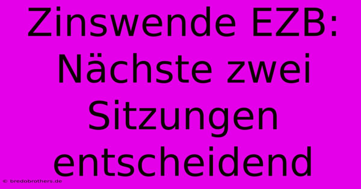 Zinswende EZB: Nächste Zwei Sitzungen Entscheidend