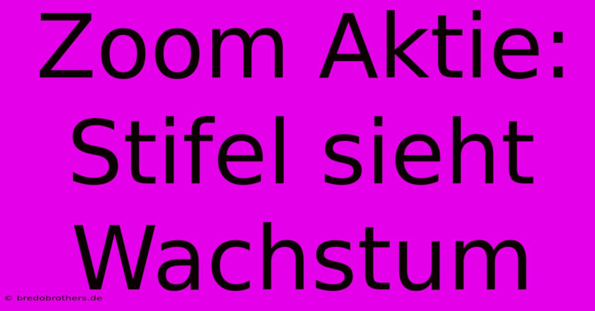 Zoom Aktie: Stifel Sieht Wachstum