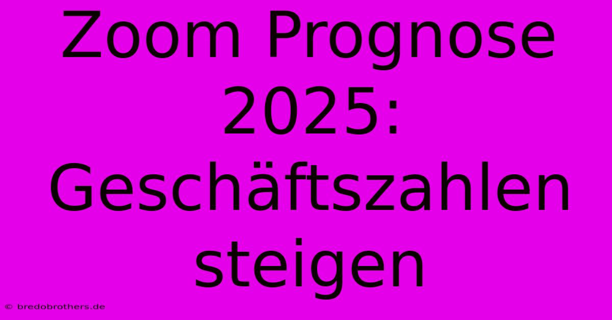 Zoom Prognose 2025: Geschäftszahlen Steigen