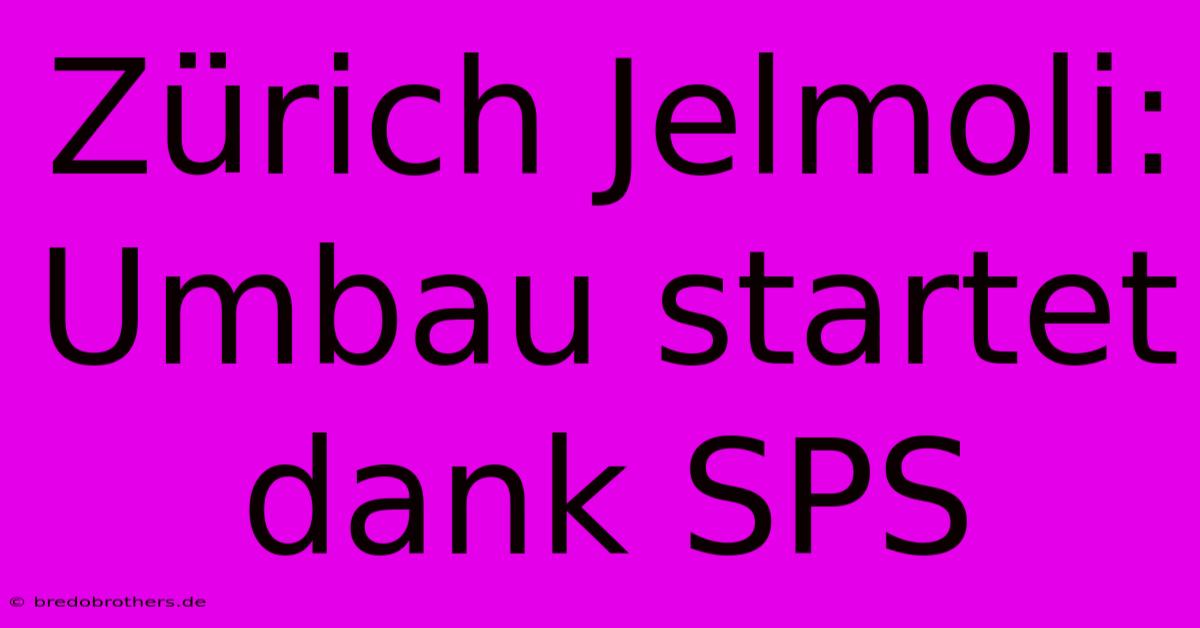 Zürich Jelmoli: Umbau Startet Dank SPS