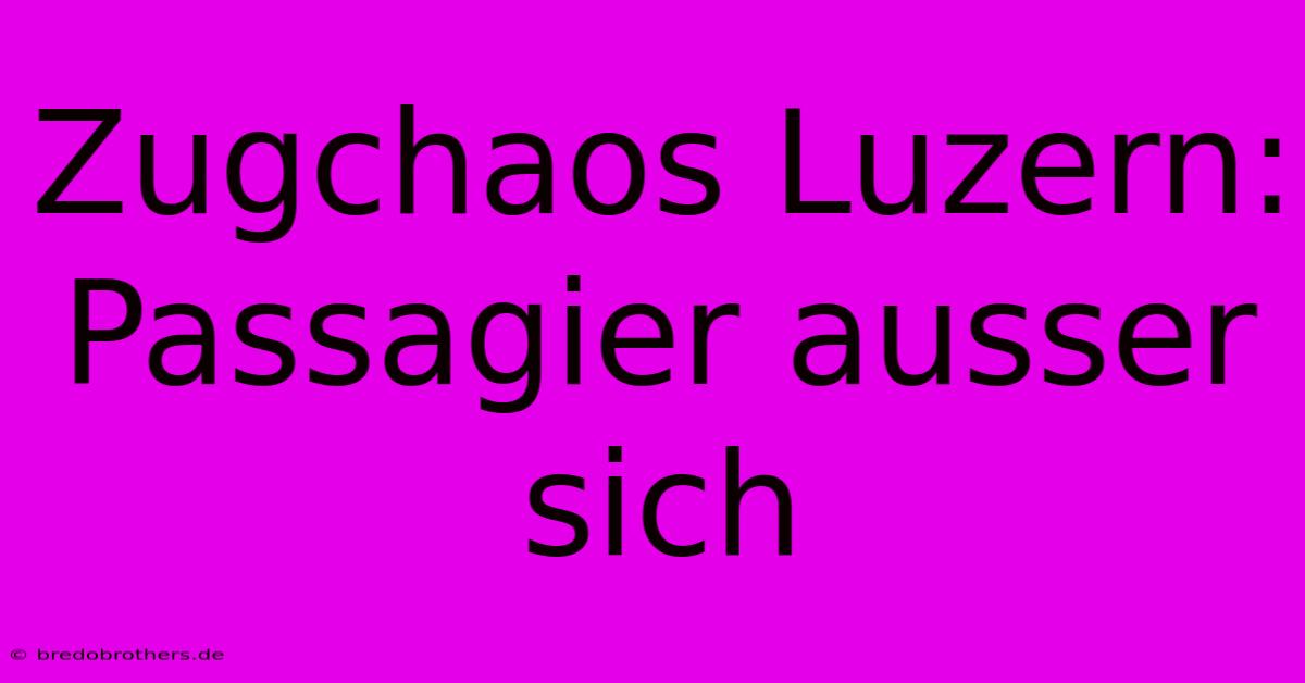 Zugchaos Luzern: Passagier Ausser Sich