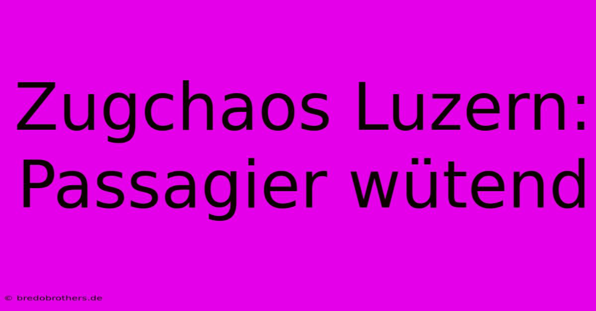 Zugchaos Luzern: Passagier Wütend