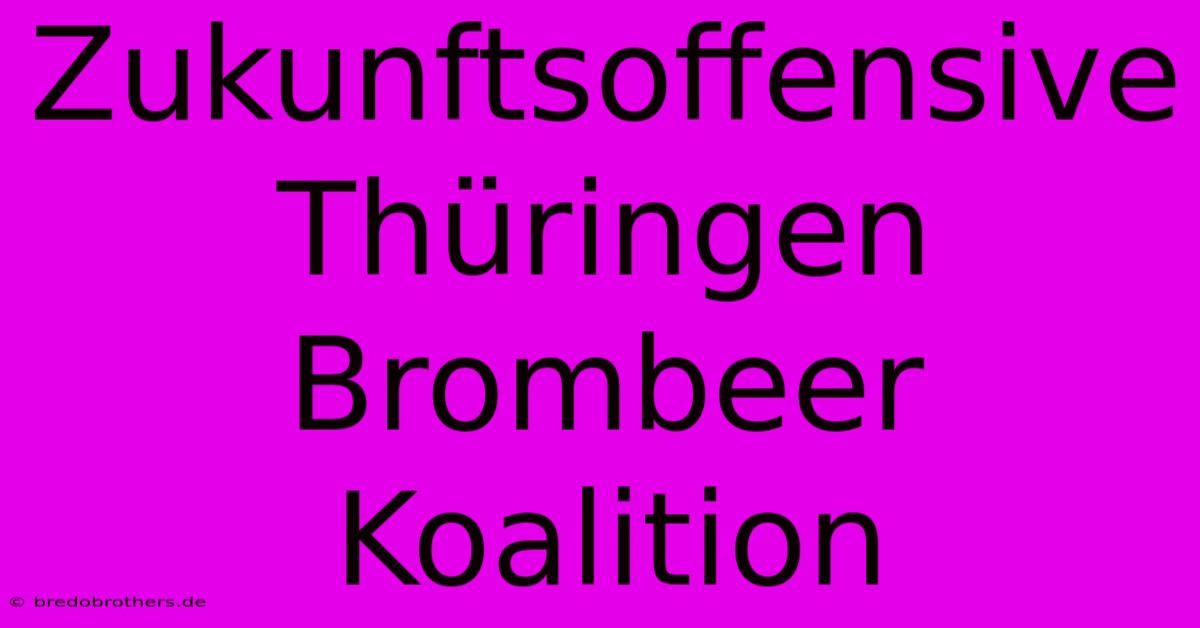 Zukunftsoffensive Thüringen Brombeer Koalition