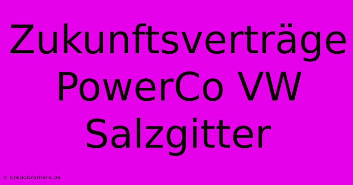 Zukunftsverträge PowerCo VW Salzgitter