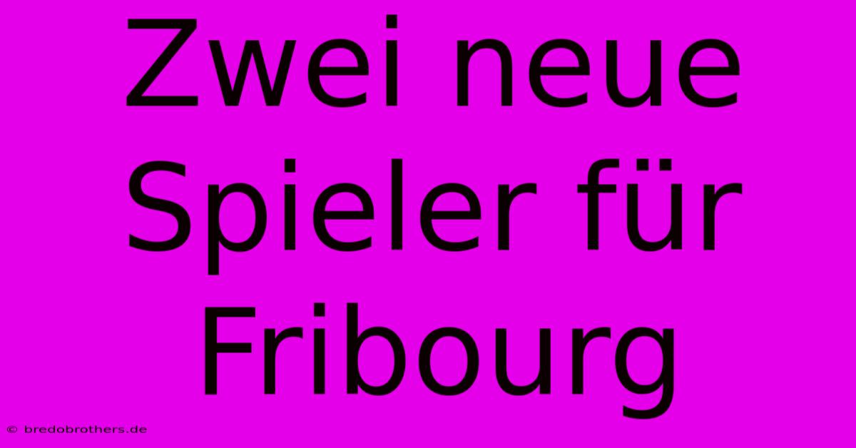 Zwei Neue Spieler Für Fribourg