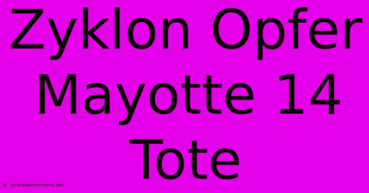 Zyklon Opfer Mayotte 14 Tote